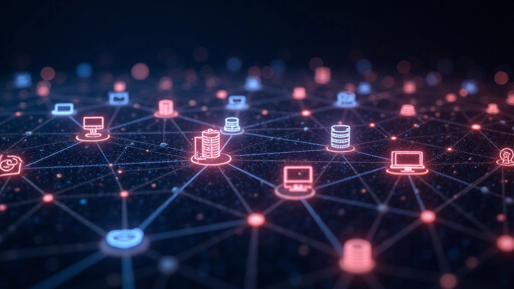 Abstract representation of data flow and analytics, with glowing lines connecting various icons like a browser, a server, and a mobile device.