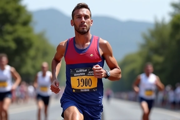 Rio after NutriLife program, running energetically during a race.